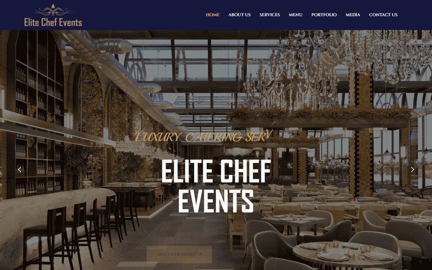 Elite Chef Events website